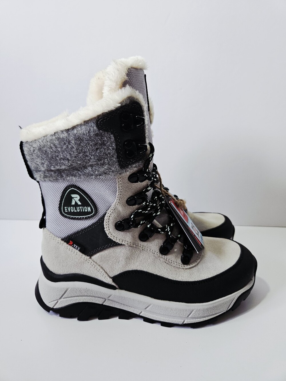 NWT Rieker Evolution Lace Up Winter Boots Size 36 US 5.5 Wool Suede